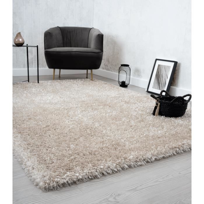 Tapis Poil Long Beige