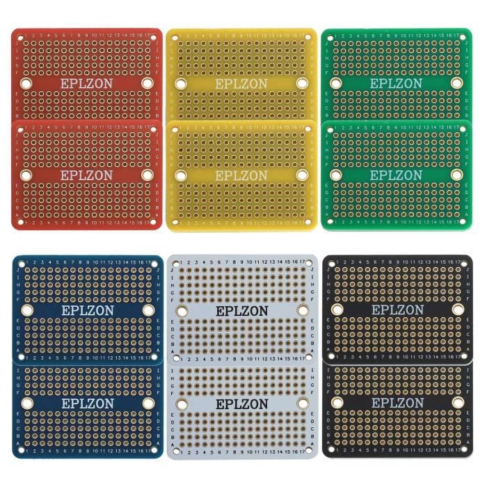 Lot De 10 Cartes De Prototypage Breadboard Soudable - Protoboard PCB Double Faces Pour Arduino ESP32 - Mini Et Medium