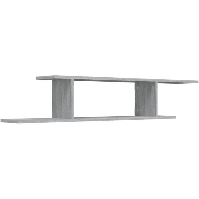 Bibliothèque étagère 2 Niveaux Sonoma Gris 60x24x76 Cm - Rangement Livres, DVD, Déco - Meuble Salon Compact - 13