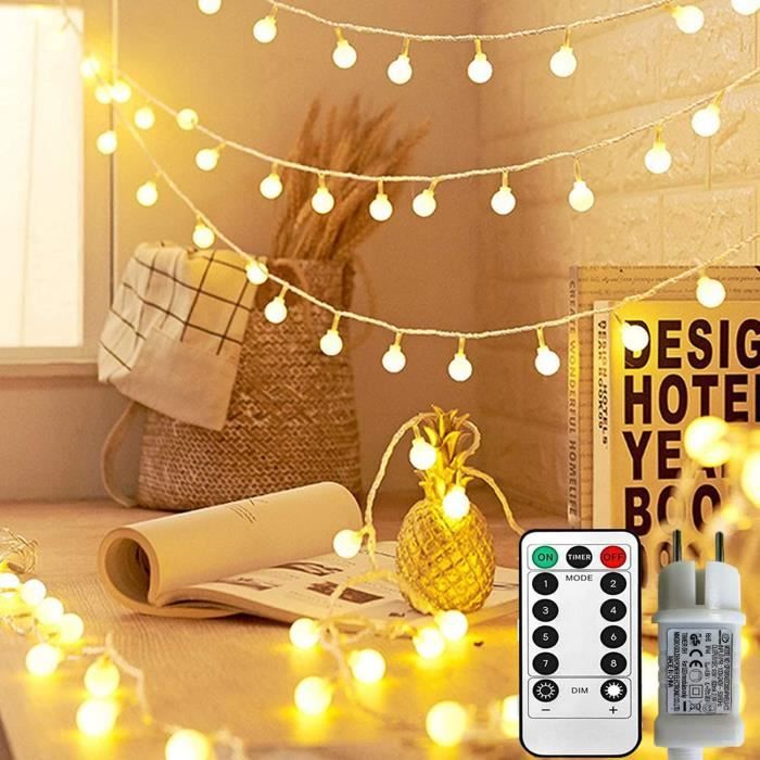 Guirlande Lumineuse Sphérique, 15M 120LED Guirlande Lumineuse d'Extérieur/intérieur avec Prise