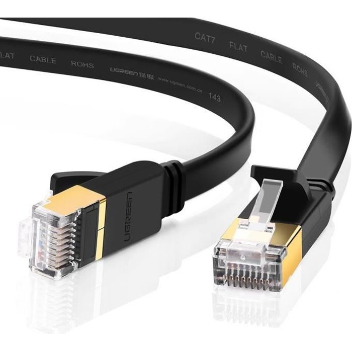 Ugreen Plat Cable Rj45 Cat 7 Ethernet Haut Debit 10gbps 600mhz 1m Prix Pas Cher Cdiscount
