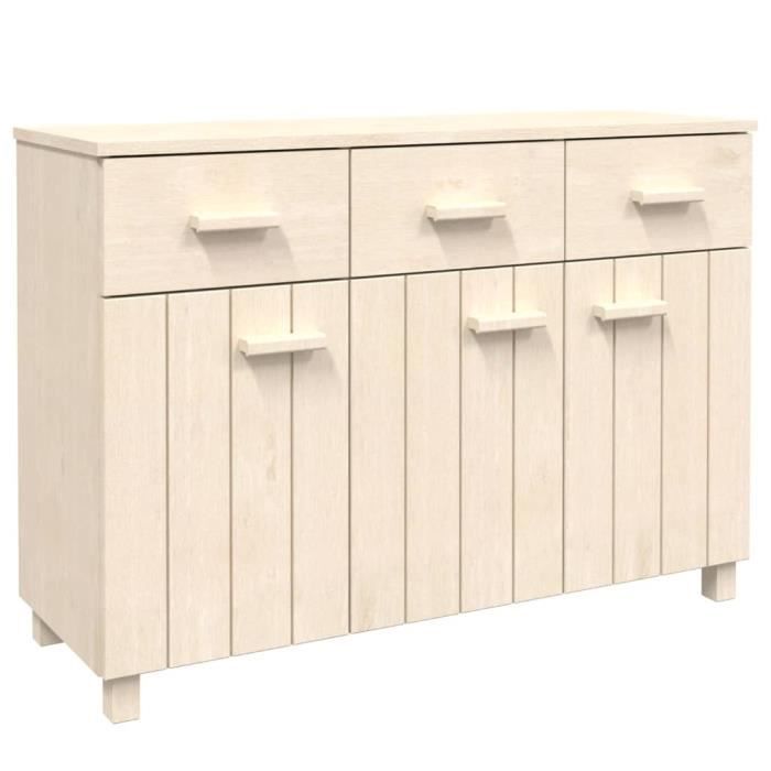 Buffet Haut Marron Miel 60x40x120 Cm Bois Massif De Pin - Buffet