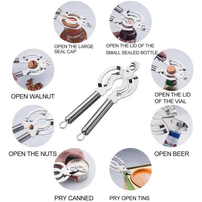 Ouvre-boîte Manuel Multifonction 4 En 1 Facile à Tourner