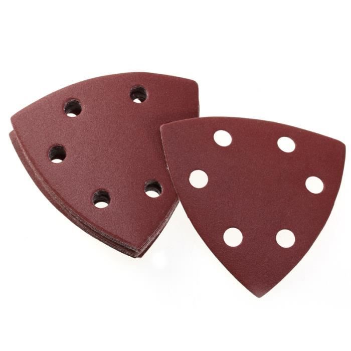 48 Feuilles De Ponçage Triangulaires 6 Trous – Crochet & Boucle, Or, Grains 60 à 320 – Pour Black & Decker Mouse