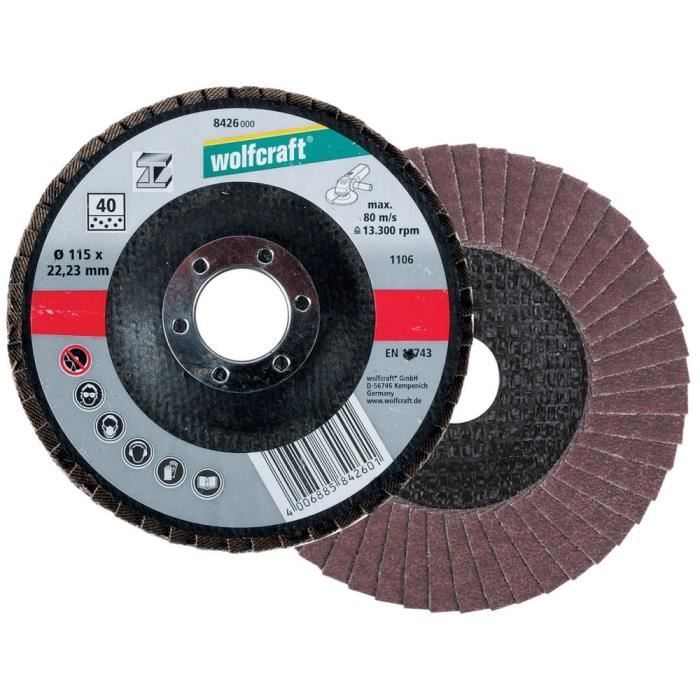 WOLFCRAFT 10 Disques Auto-agrippants - Grain 60 / 80 / 120 - Diamètre: 150 Mm - Bricolage