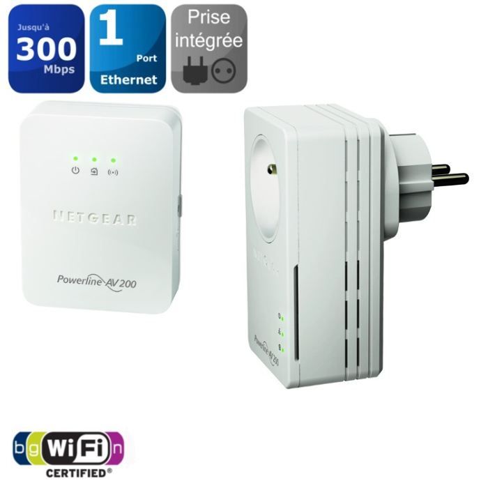 Netgear 2 CPL Wifi 200Mbps et prise XWNB1601 Cdiscount Informatique