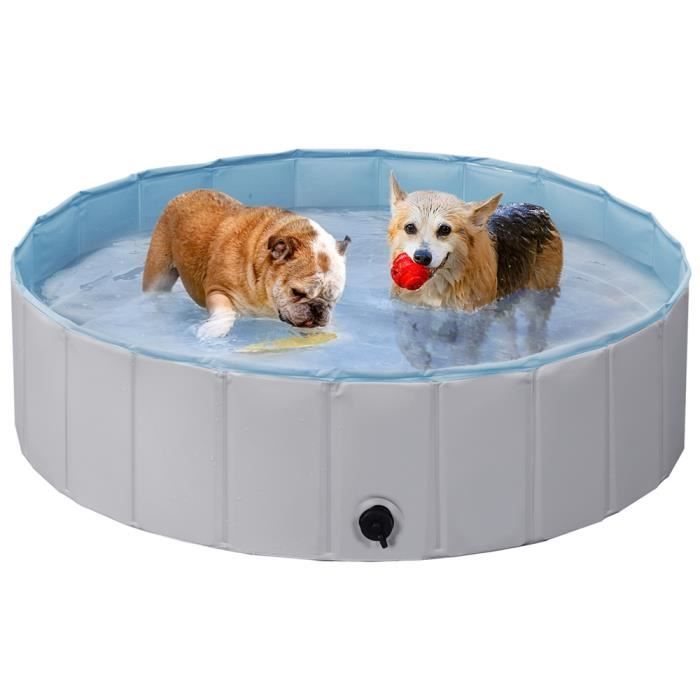 Comparer les prix de Yaheetech Piscine pour Chien Pliable Taille M Gris Baignoire Bassin de Baignade Portable Bain pour Chien-Chat Animal Antidérapant