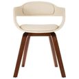 JM 1pc Chaise de salle à manger Design Scandinave Blanc Bois courbé et similicuir 49x51x70cm|8218-1