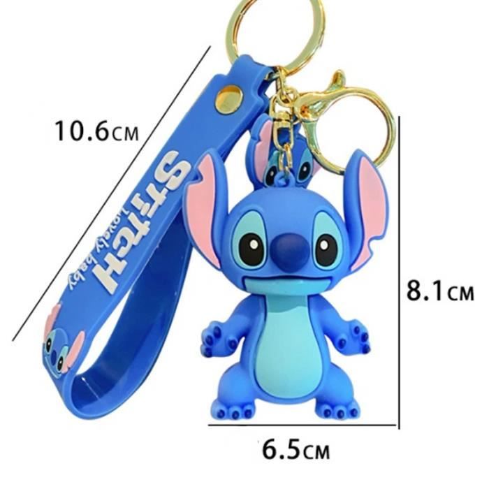 Porte clés Stitch Disney Lilo et Stitch peluche bleu mousqueton