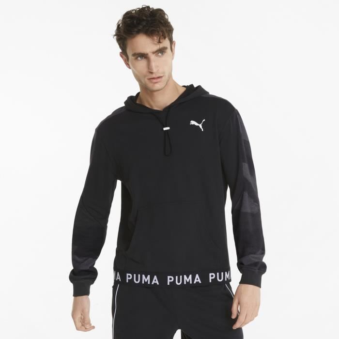 Sweat capuche Training PUMA hoodie avec poche ventrale et cordon de serrage coupe r guli re noir homme