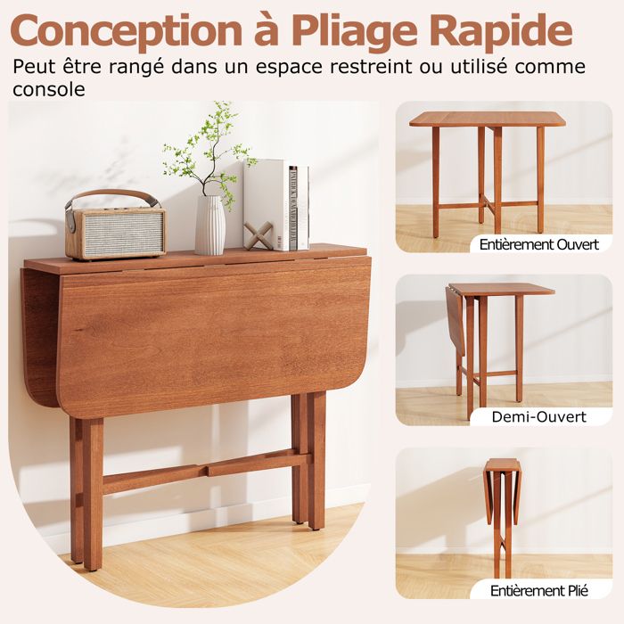 GIANTEX Table à Manger Extensible- Table de Cuisine Pliante à Panneaux ...