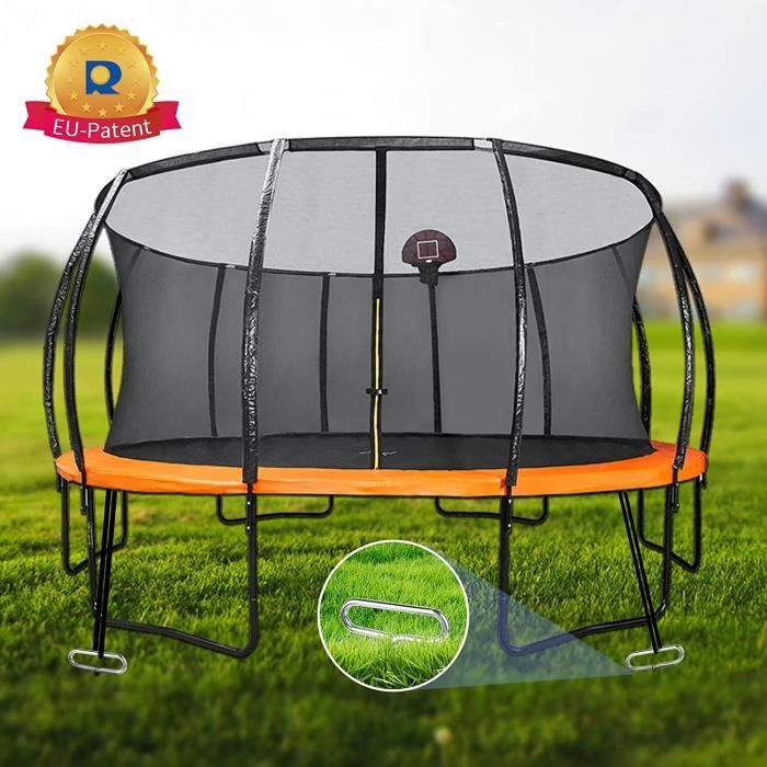 Ancrages Sol Trampoline - Lot De 4 - 40cm Acier Galvanisé - Anti-Vent Sécurisé