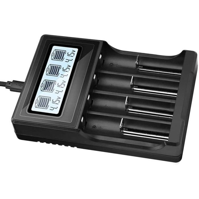 Chargeur de batterie intelligent universel 18650 avec écran LCD automatique  pour batterie Li-ion Ni-Mh-Ni-Cd LiFePO4 AA AAA [445]