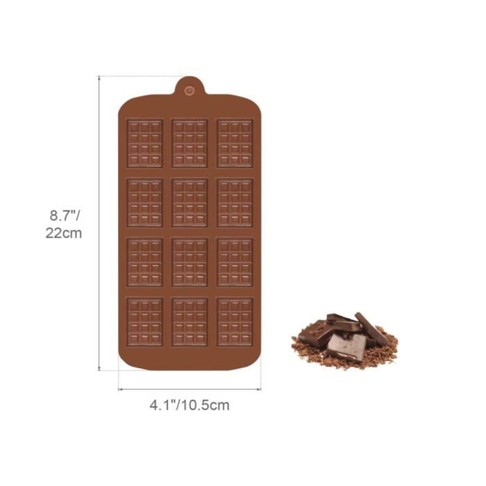 2 PCS Moule Silicone Chocolat, Moule Mini Tablette Chocolat 12