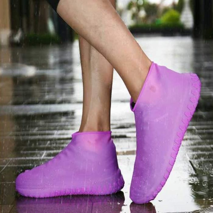 Couvre-chaussures imperméables en silicone antidérapant pour extérieur -  Housse de pluie épaisse réutilisable - Violet - Taille M Violet - Cdiscount