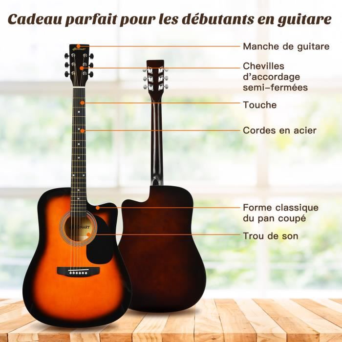 Housse Pour Guitare Avec Sangles sac de guitare pour 41'' guitare  acoustique - Cdiscount Instruments de musique