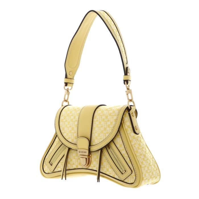 GUESS Belle Vintage Flap Shoulder Bag Lemon Logo [227128] - sac à ...