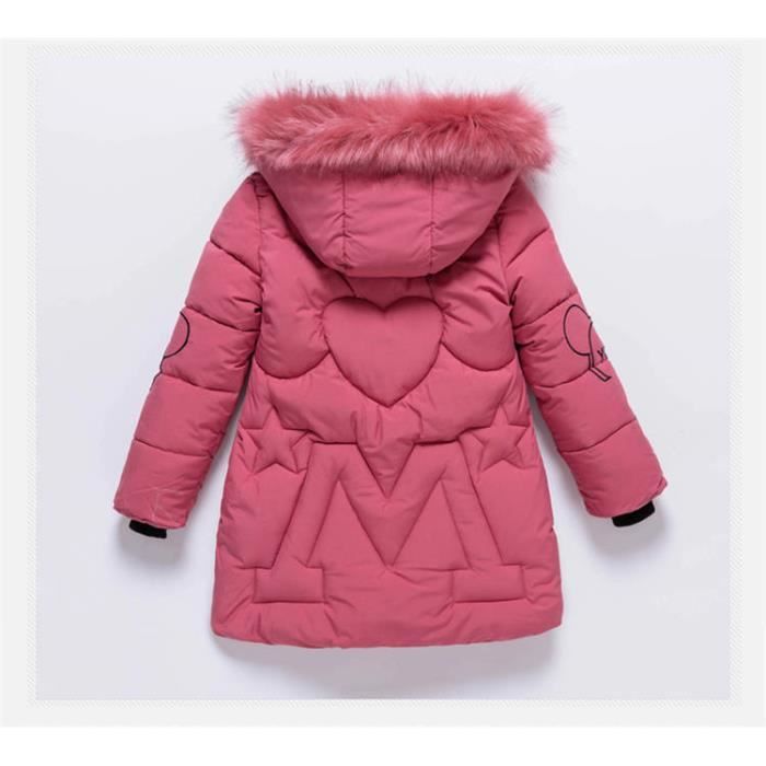 WUHE Doudoune Enfant Enfants Hiver Doudoune Manteau À Capuchon Chaud  Étanche Tops Léger sur Mesure Tenue en Tenue d'hiver Épais Doudounes (Color  : Pink, Taille : 160) : : Mode