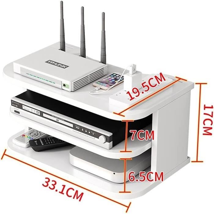 Organisateur De Montage Flottante étagère Mural Pour TV Box Décodeur De Routeur WiFi Support - 45 Cm - Maison