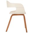 JM 1pc Chaise de salle à manger Design Scandinave Blanc Bois courbé et similicuir 49x51x70cm|8218-2