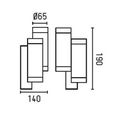 Applique Double Blanc - FARO - STEPS - 2 ampoules GU10 de 35W - Extérieur-2