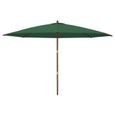 Parasol de jardin - VIDAXL - Mât en bois vert - 400x273 cm - Anti-UV et anti-décoloration-2