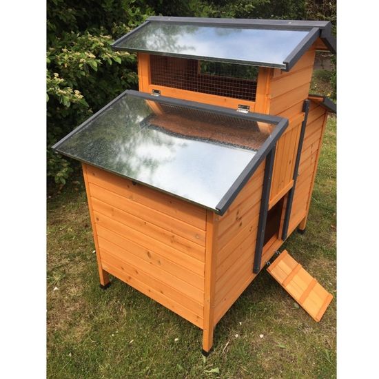 Poulailler Farmer L 4 À 6 Poules Bois Fsc Toit Shingle Noir 