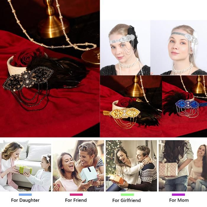 Lot Accessoires Cheveux En Plumes : 6 Pièces + 1 Bandeau - Neuf