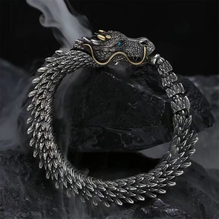 Bracelet De Dragon Chinois En Acier Inoxydable Titane Bracelet