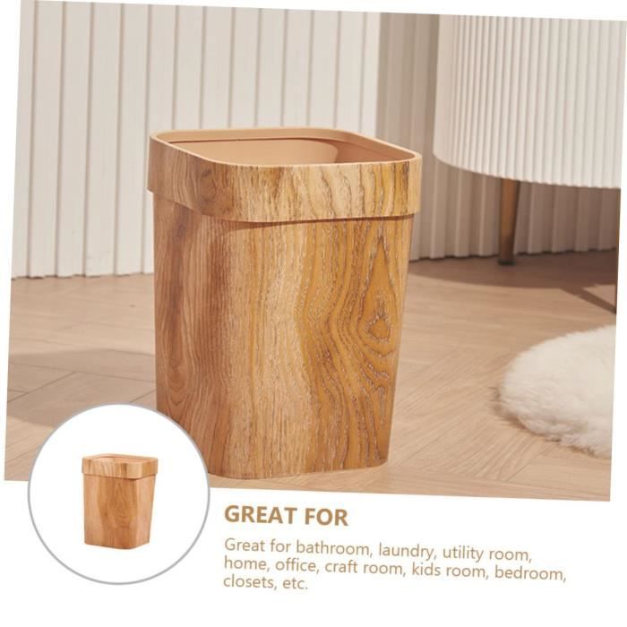 Poubelle Imitation Grain De Bois Poubelles En Plein Air Poubelle De