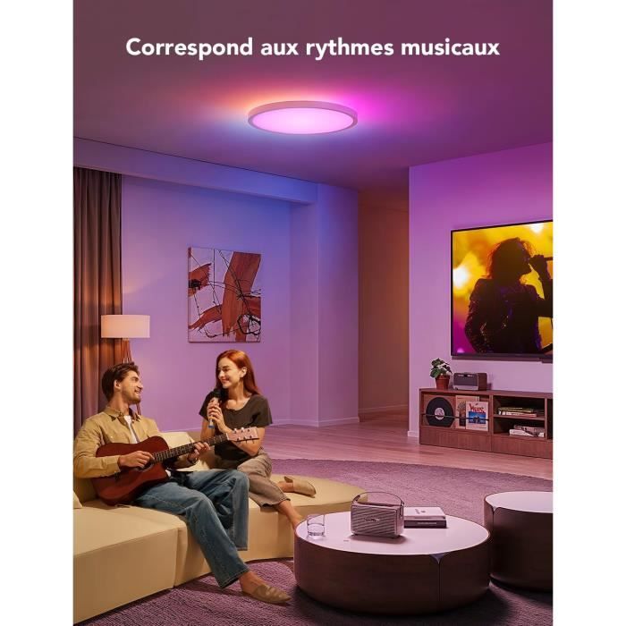 Plafoniera LED Intelligente Govee RGBIC 30 Cm - 2400 Lumen, 16 Milioni Di Colori, Dimmerabile, Controllo App E Alexa, Per Casa