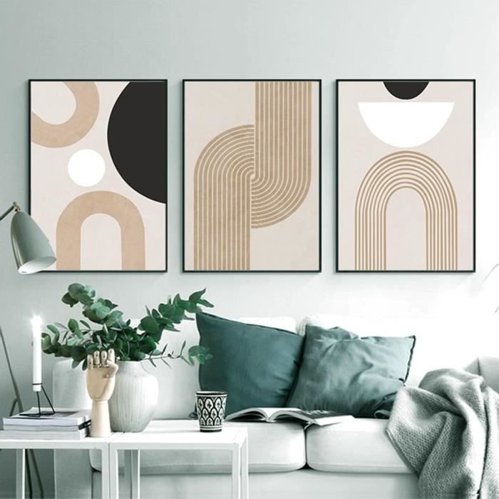 Lot De 3 Posters Bohémiens - Motif Pampa - Paysage Naturel Tableaux Muraux Modernes - Décoration