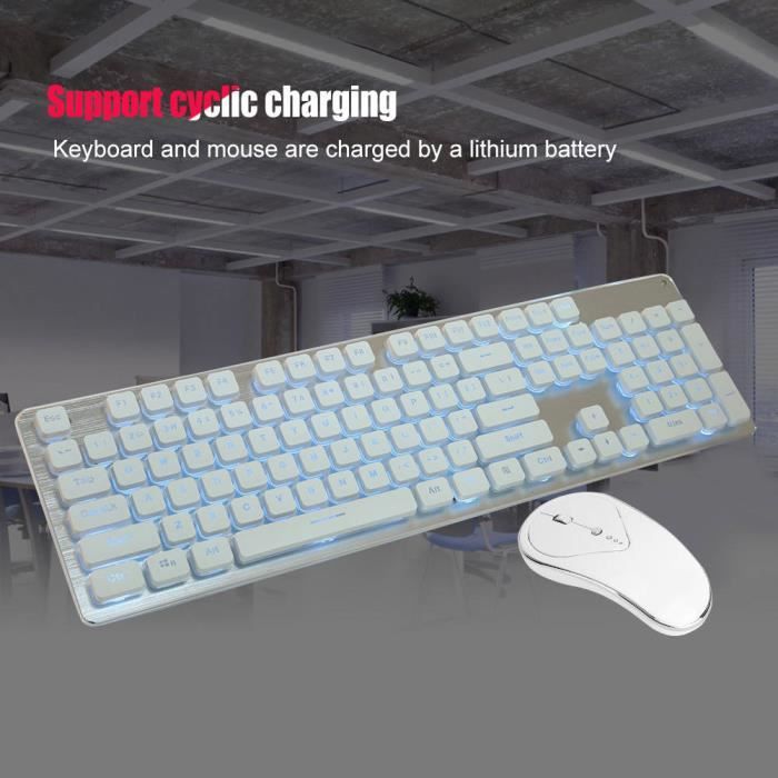 GLK350 Ensemble clavier et souris de jeu lumineux rechargeables