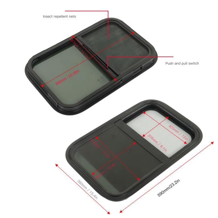 Fenêtre Coulissante Durable Pour Camping-car Avec Protection UV Et écran Pour Caravanes – Verre Trempé 500 H300 Mm, Fenêtre Pour Camping-car. (Épaisseur De Paroi Applicable