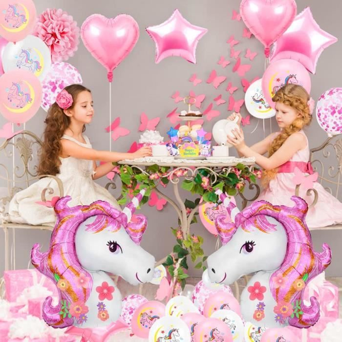 Decoration Anniversaire Licorne Fille, Licorne Ballon Anniversaire Fille  avec énorme Ballon Licorne 3D. - Cdiscount Maison