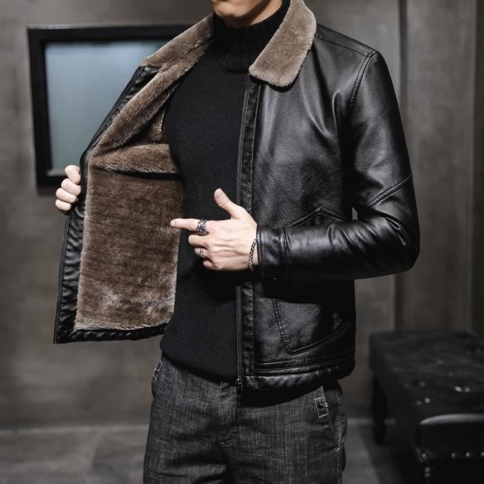 Blouson homme online cuir hiver
