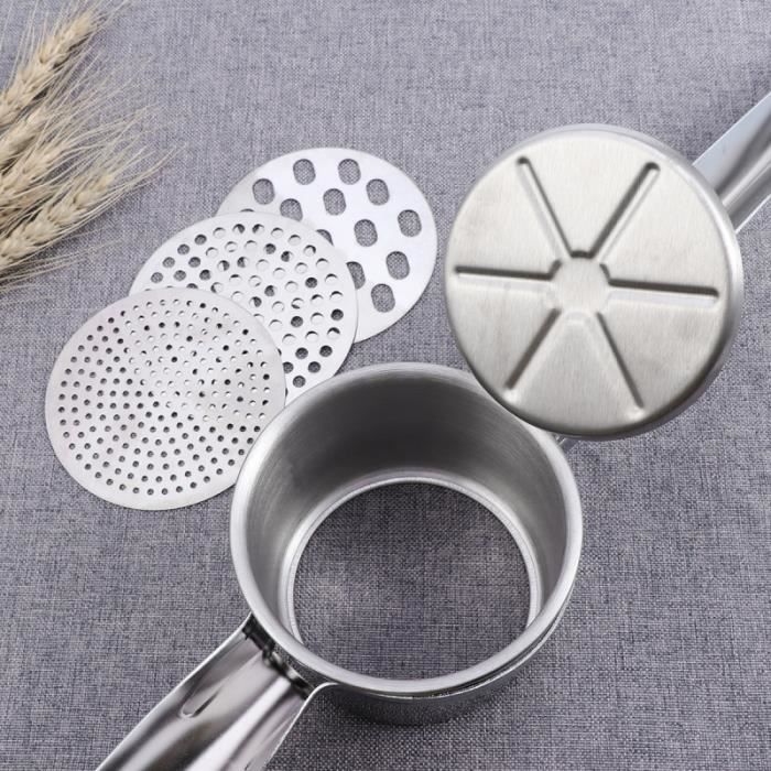 Presse Purée En Acier Inoxydable Avec 3 Disques - Pour Pommes De Terre, Légumes Et Jus De Citron - Multifonction