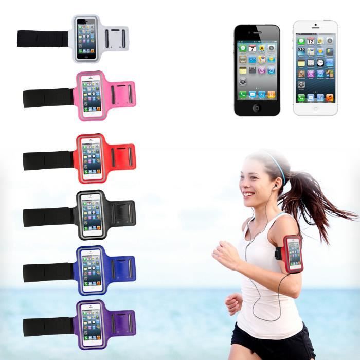Brassard De Sport Universel Pour Smartphone SBS 'Fit Band' - Taille XL, Rouge - Pochette Et Trou Pour écouteurs - Compatible écrans Jusqu'à 5"