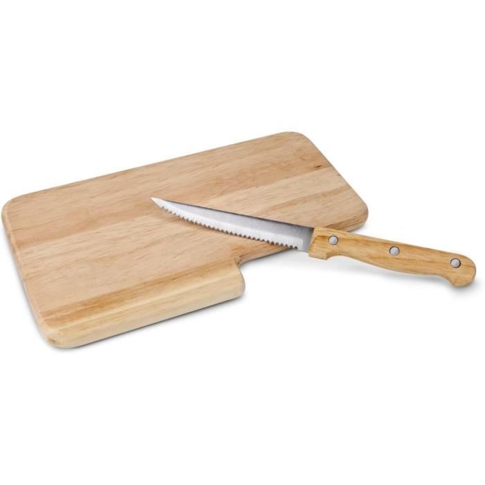 Planche à Snack ROMINOX En Bois Avec Couteau Intégré | 23x14cm | Idéale Petit Déjeuner Ou Apéro - Cadeau Original
