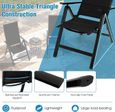 GOPLUS 2 Chaise de Jardin Pliante-Dossier Réglable en 7 Positions-Accoudoirs-Légère/Portable-en Alliage d'Aluminium&Tissu Noir-3
