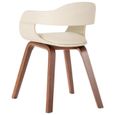 JM 1pc Chaise de salle à manger Design Scandinave Blanc Bois courbé et similicuir 49x51x70cm|8218-3