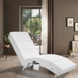 Méridienne London Chaise longue d’intérieur design avec fonction de massage chauffage Fauteuil relax salon blanc-3