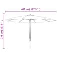 Parasol de jardin - VIDAXL - Mât en bois vert - 400x273 cm - Anti-UV et anti-décoloration-3