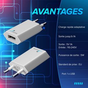 Chargeur Secteur 15V Pour Enceinte Creative IRoar Go | Câble 110 Cm, Marque TopChargeur, Expédition France