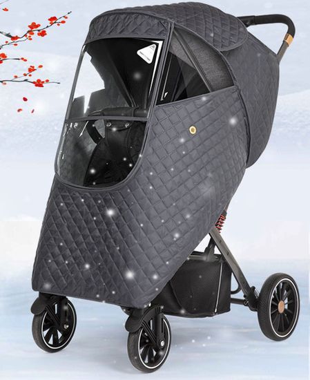 Housse De Pluie Transparente Pour Poussette Et Chariot - Protection Universelle 110x74x51 Cm, Avec Fermetures éclair