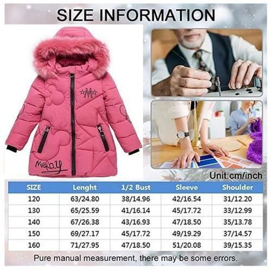 SXSHUN Fille Manteau Enfant Veste Chaud Doudoune à Capuche