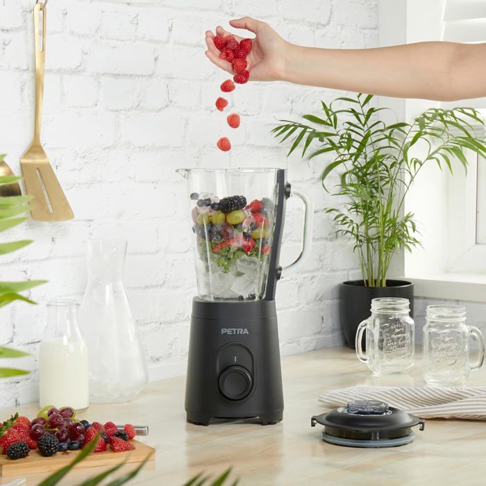 Homlee Blender Mixeur 1200W Smoothie - 1.6L Verre, 500ml Portable, 6 Lames Inox - 2 Vitesses + Pulse