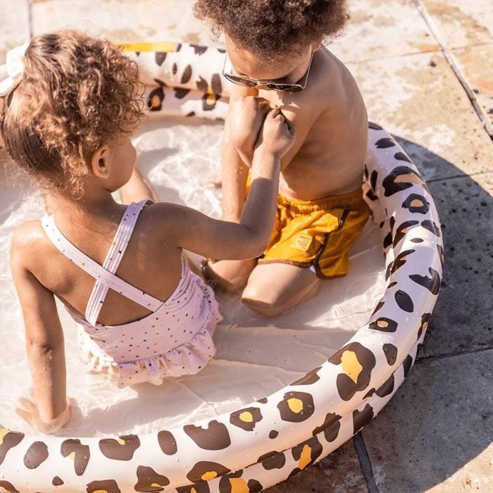 Piscine Bébé Swim Essentials – Pataugeoire Terrazzo Blanc Ø 100 Cm – 2 Anneaux – Pour Jardin Ou Plage
