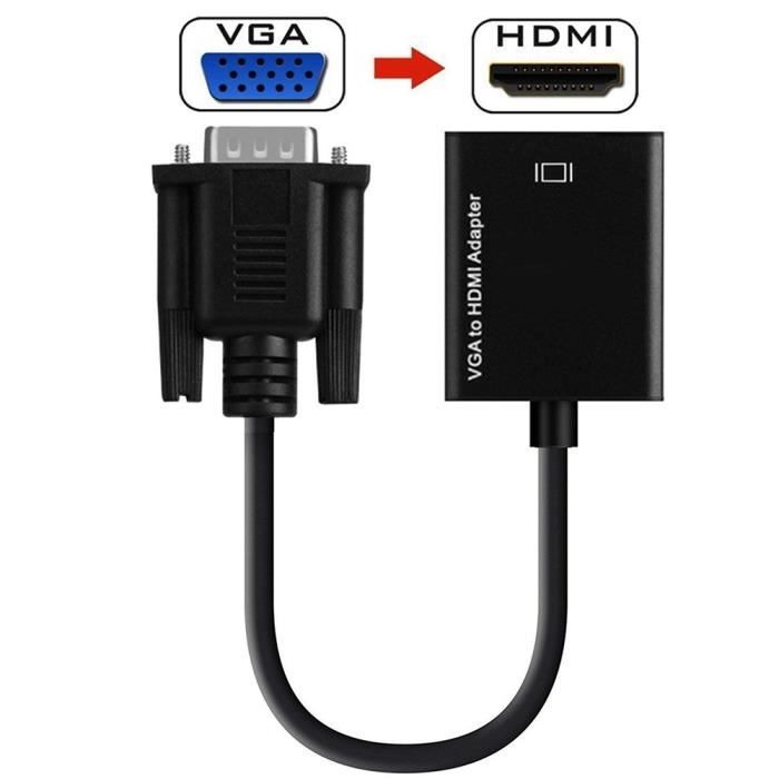 Adaptateur VGA vers HDMI 1080P HD Audio TV AV3