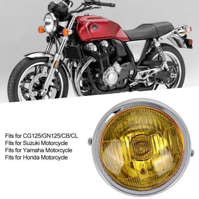 Phare De Moto Universel - Dimensions 125x145x110 Mm, 35W, 12V, Couleurs Jaune Ou Blanc, Grille De Protection